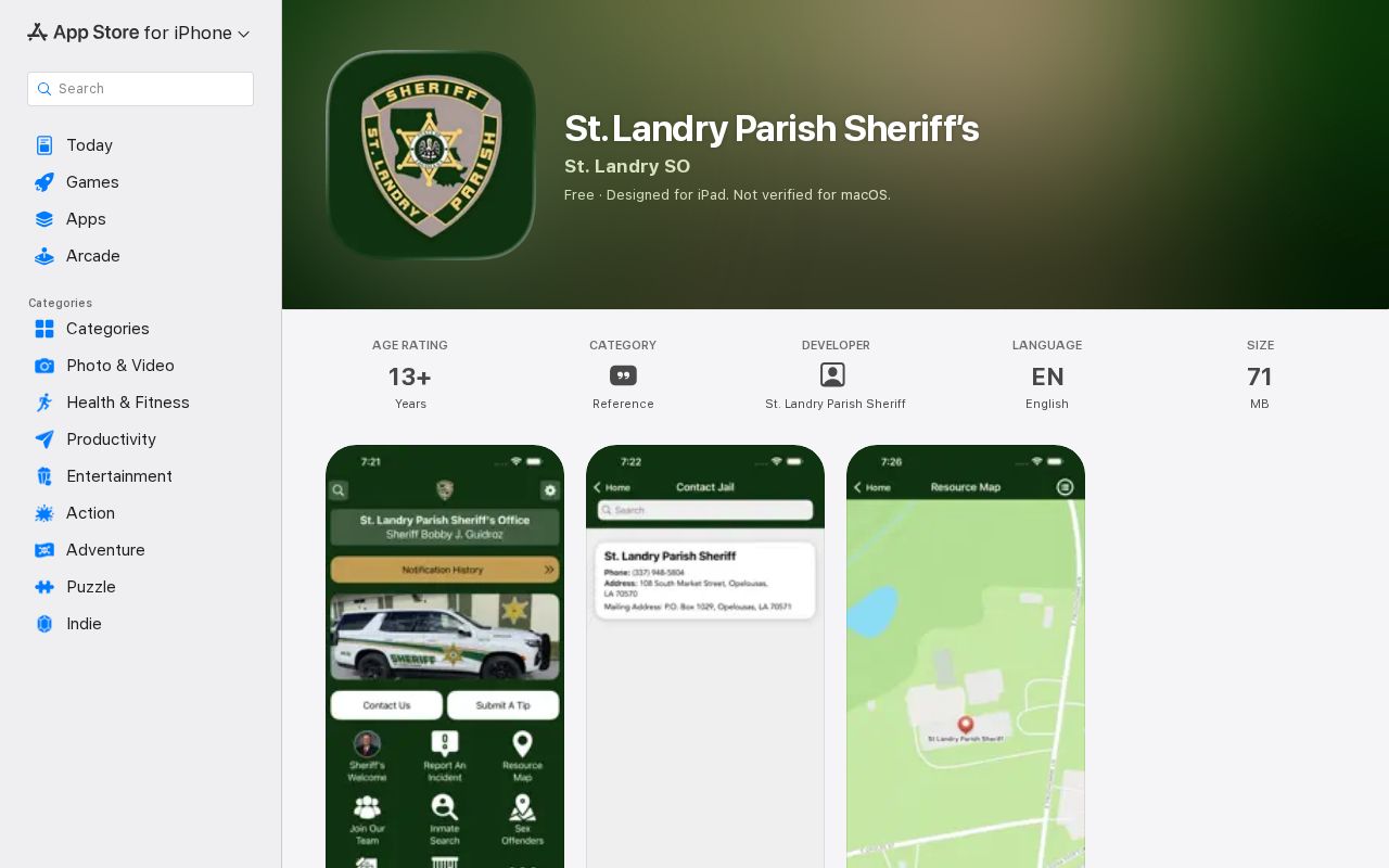 St. Landry Parish Sheriff app mugshot feature description
